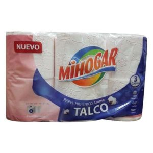 PAPEL HIGIÉNICO MIHOGAR TALCO 3 CAPAS 6 ROLLOS