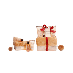 SET DE BAÑO BRONCE IDC VAINILLA & COCONUT (Gel ducha, loción y champú)